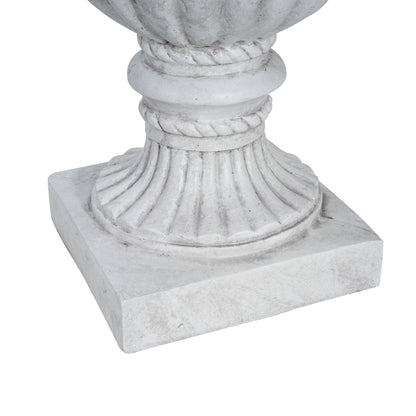 Alder Outdoor Magnesium Oxide Garden Urn Planter, Antique White