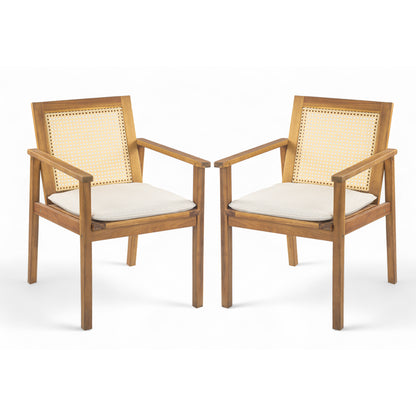 Lioriel Outdoor Patio Dining Chairs with Beige Cushions