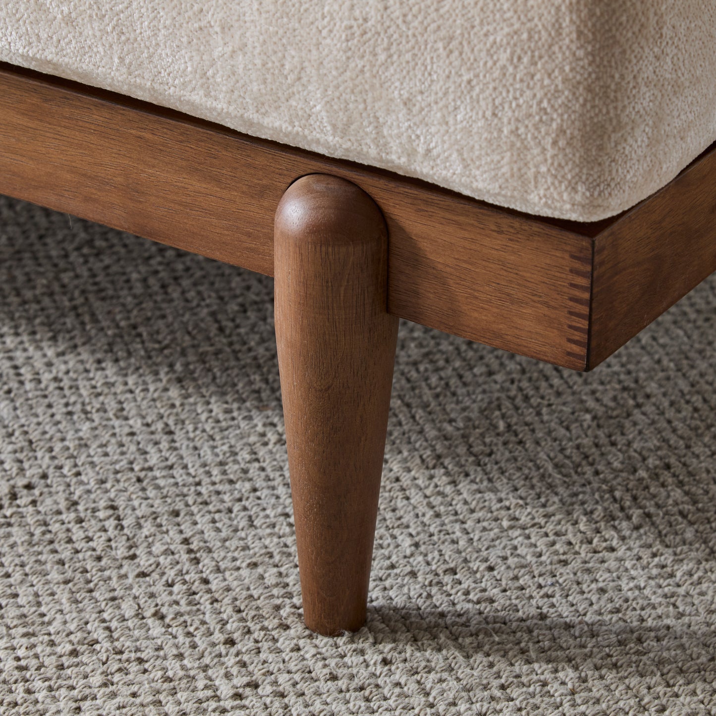 EMIR 72" Square Arm 3-Seater Sofa with Cane Rattan and Wooden Frame