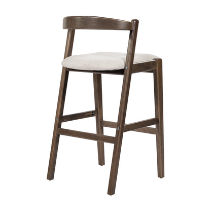 Balman Indoor Rubberwood Barstool,Beige Upholstery, Set of 2