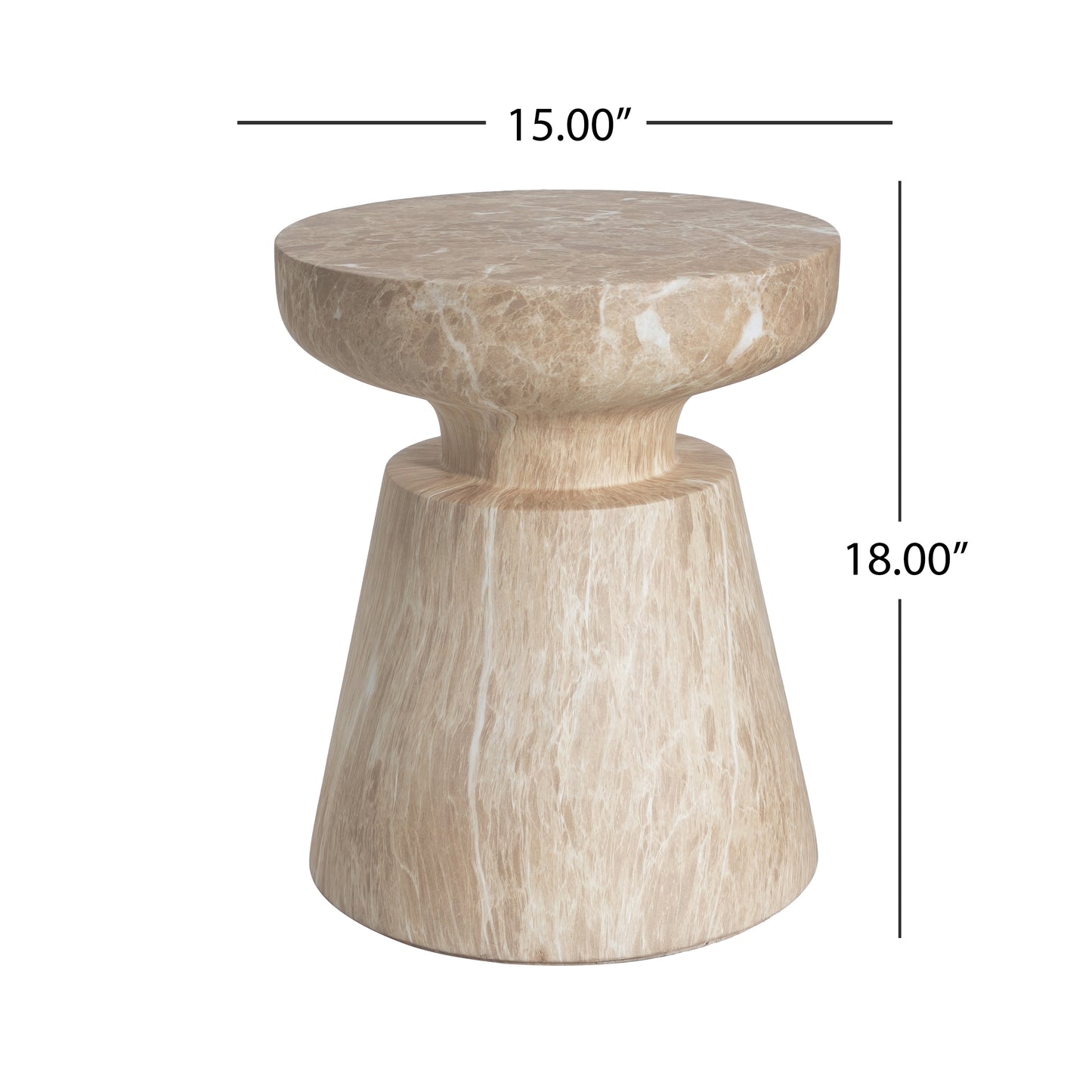Orvellan Outdoor Ponti Travertine Side Table