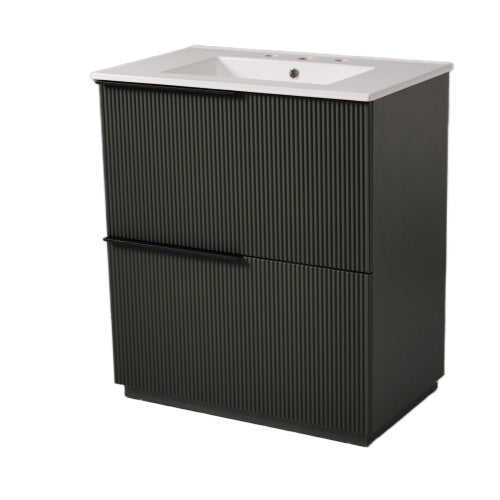 ‌Nexrail 30" Bathroom Vanity with Ceramic Sink and Full-Extension Drawers