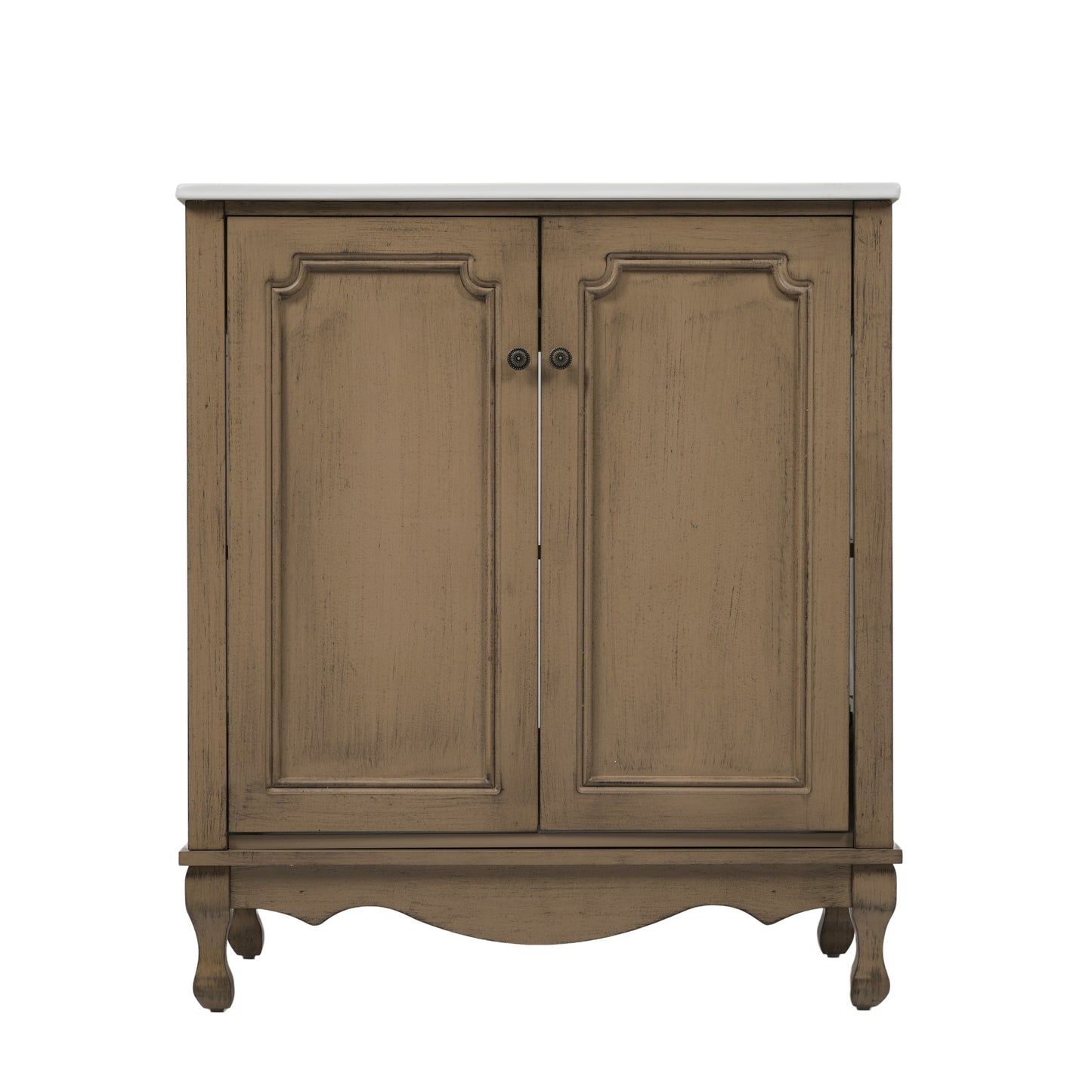 Orion 30" Vintage Bathroom Vanity with Ceramic Sink, Bathroom Vanity Cabinet,Antique Brown