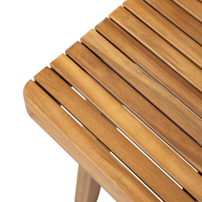 Somadorin 69" Acacia Wood Outdoor Dining Table with Slatted Top