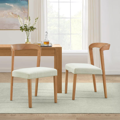 Cavomirium Solid Rubber Wood Dining Chairs,Set of 2