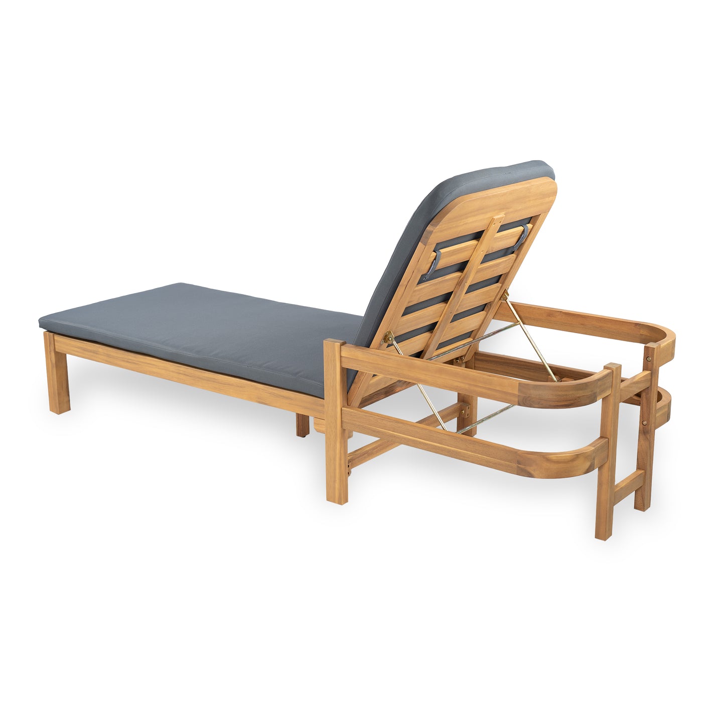 Calora Acacia Outdoor Modern Wood Chaise Lounge Chairs for Patio or Poolside