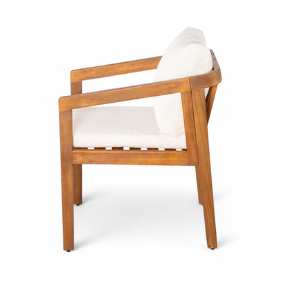 Dorianis Acacia Wood Outdoor Dining Chair with Cushion (Set of 2)