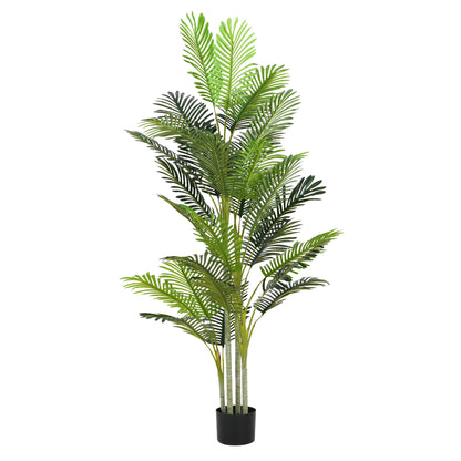 Cadayrn 78.5" Artificial Palm Tree with Black Plastic Pot - 2pcs