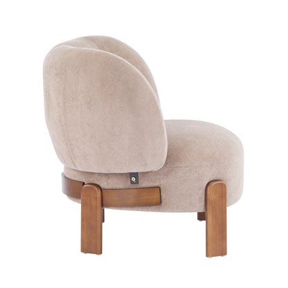 Demidorium Cozy Upholstery Solid Wood Wingback Armchair