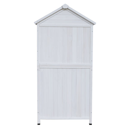 Faevyne White Fir Wood Storage Shed with Double Doors