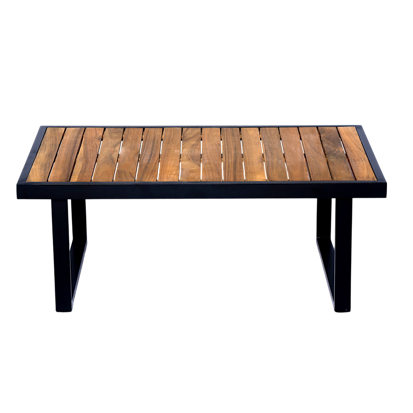 Ezra Outdoor 4-piece Acacia Wood and Metal Patio Sofa Corner Set