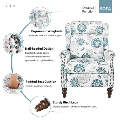 Marlowe Push Back Recliner Chair Upholstered Recliner Armchair