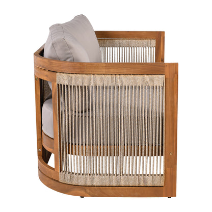 Vireo 4-Piece Patio Seating Group 2 Chairs, Loveseat & Table Acacia Wood Outdoor Furniture Set