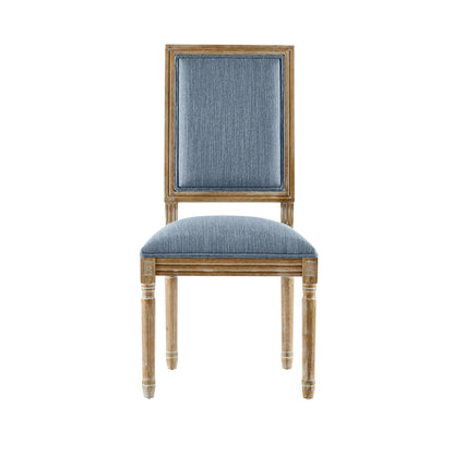 HaChiMi French Country Dining Chairs - Elegant Cane Backrest & Upholstered Seats,Set of 2