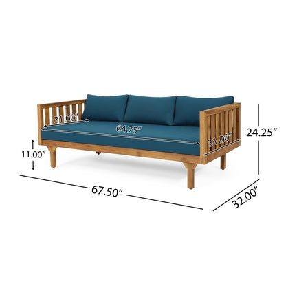 Xenath Outdoor Patio Furnitre Sets 3 Pieces,3 Seater Daybed + Acacia Wood Table