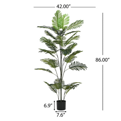 Fintan 86" Artificial Palm Tree with Black Plastic Pot