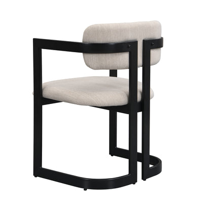 ‌Dashiell Upholstered Dining Chairs,Fabric Metal Frame Armchairs,Set of 2