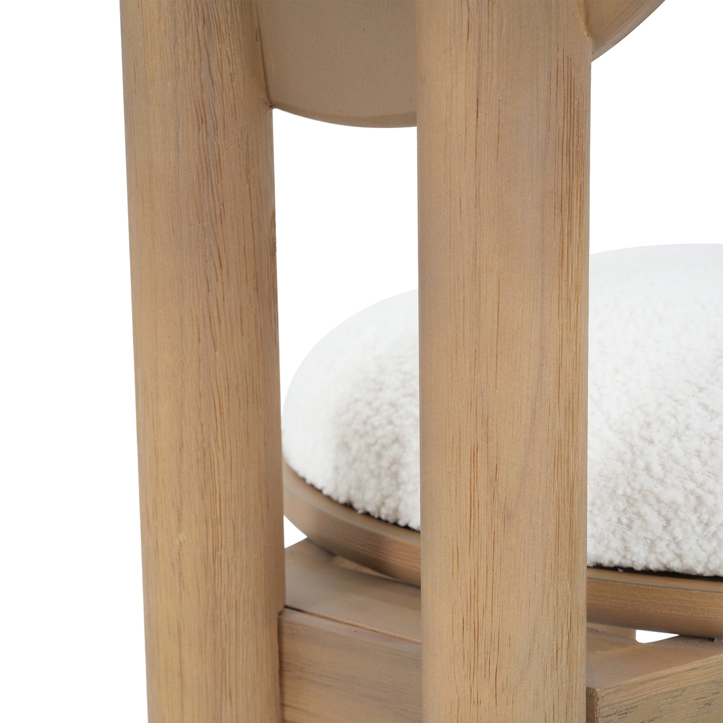 Ardene Polyester Beige Fabric Dining Chair with wooden frame (Set of 2)