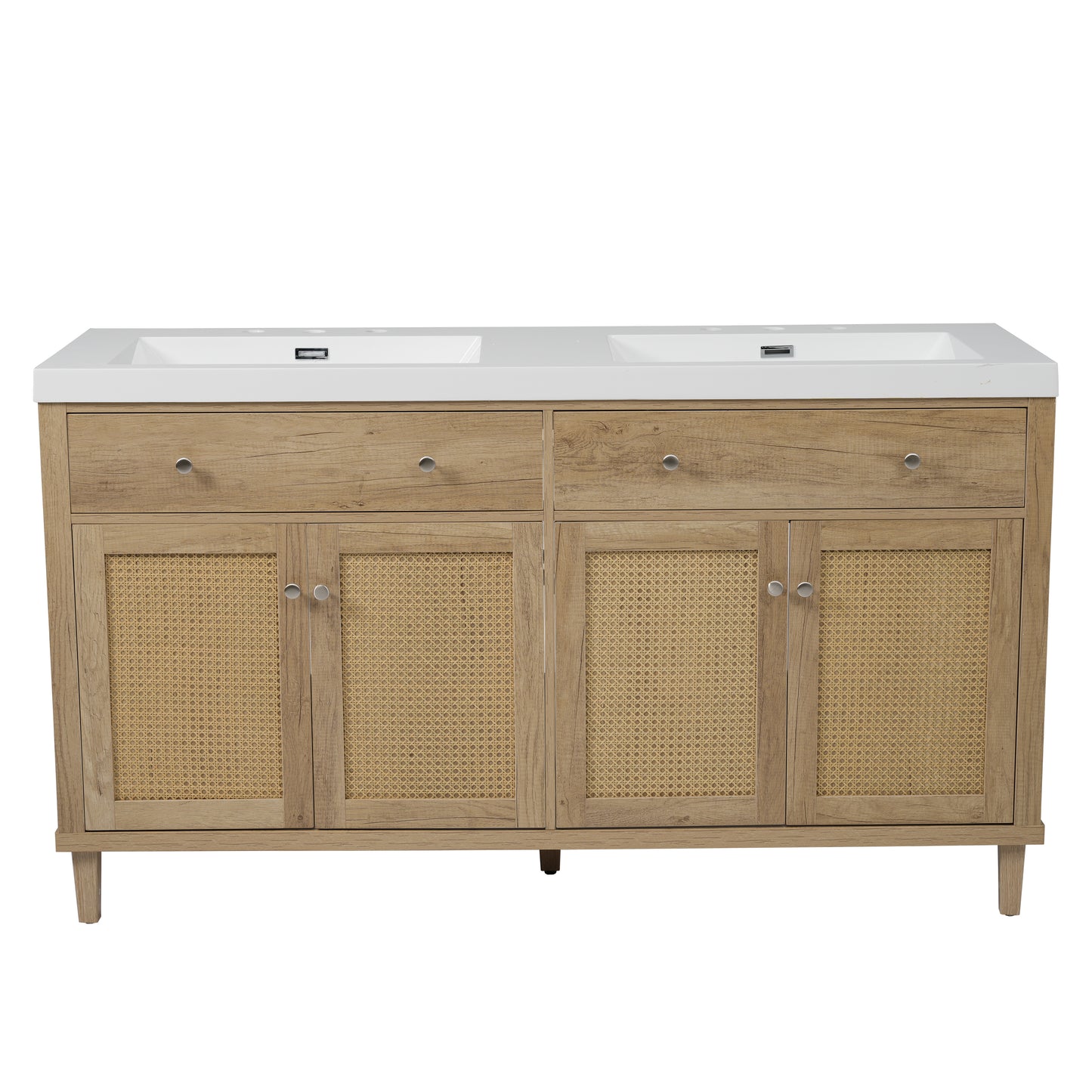 Silas 60 Inch Bathroom Vanity with Double Sink ( SMC Sink ), Large Storage Space