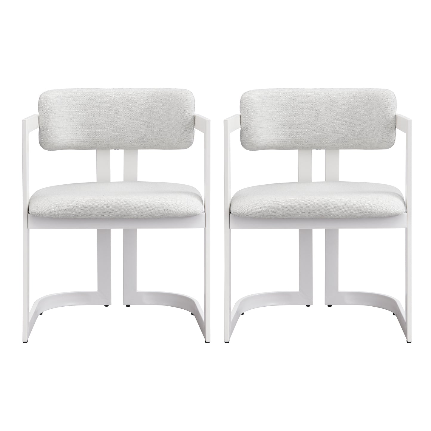 ‌Dashiell Upholstered Dining Chairs,Fabric Metal Frame Armchairs,Set of 2