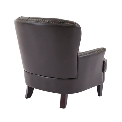 Mirod Vintage-Inspired Upholstered Lounge Chair with Nailhead Trim