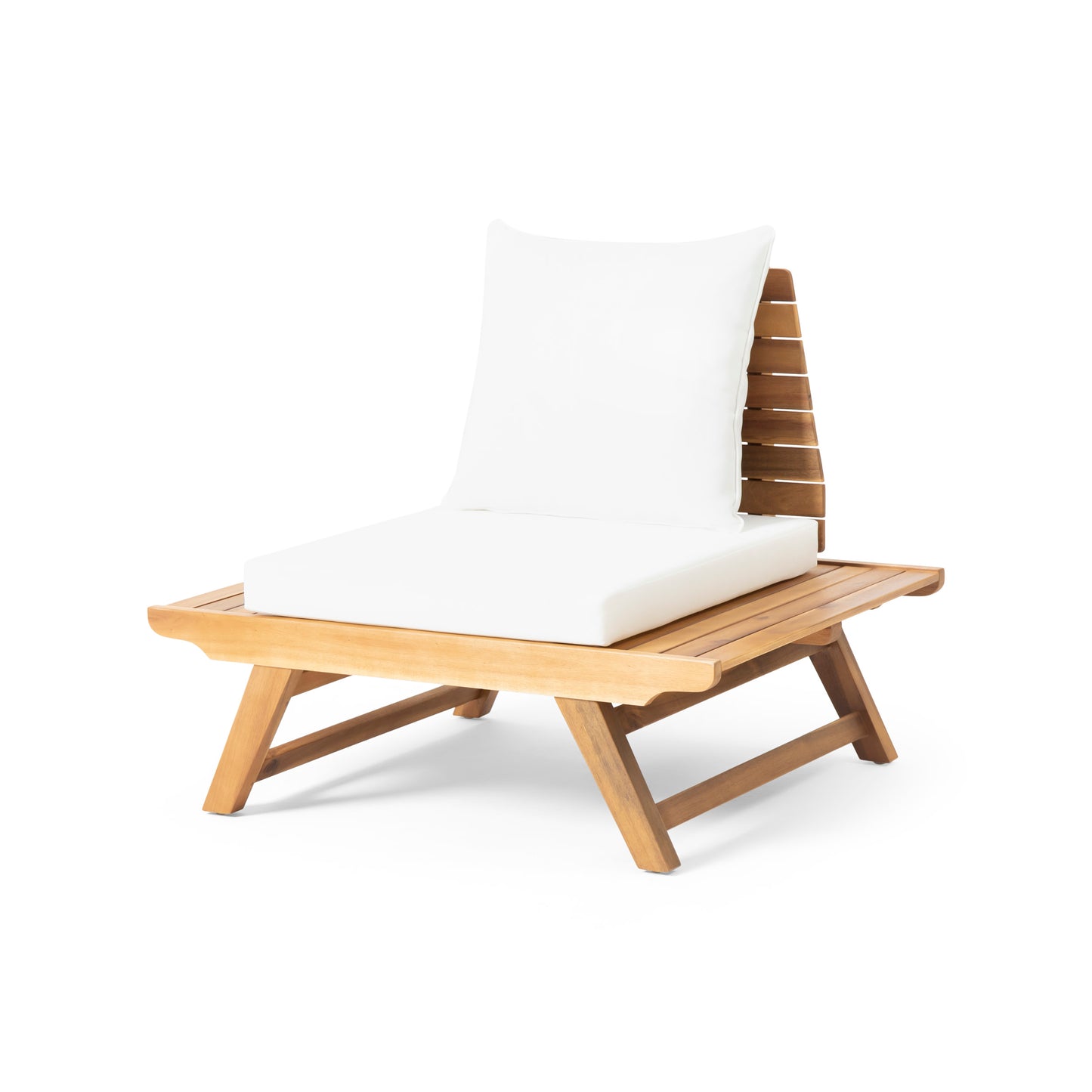 Bowie Outdoor Acacia Wood Club Chairs with Cushions