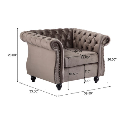 Galilea Chesterfield Velvet Club Chair