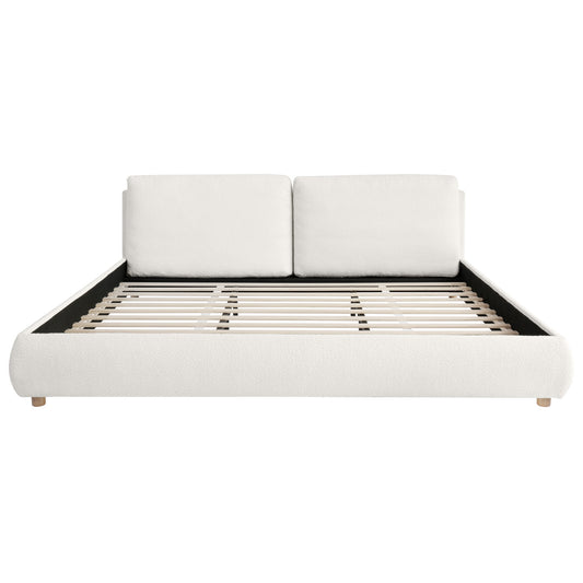 Maeve Upholstered Platform Bed with Two Removable Pillow Headboard