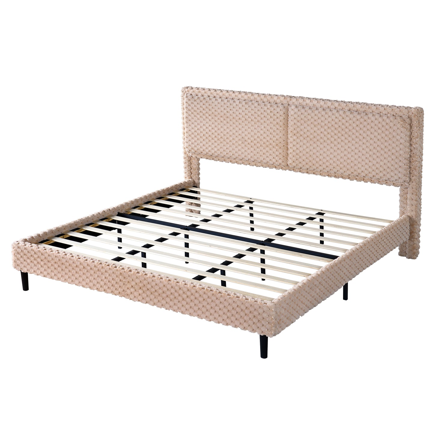 Fessil Simple Modern Plush Soft Bed Comfortable Backrest Bedroom Bed