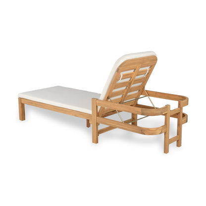 Calora Acacia Outdoor Modern Wood Chaise Lounge Chairs for Patio or Poolside