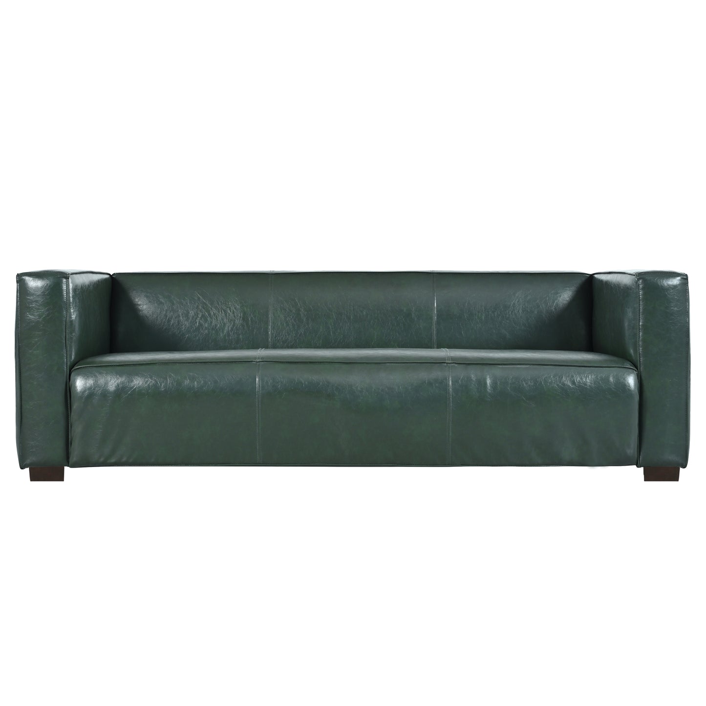 Minkler Contemporary Faux Leather 3 Seater Sofa