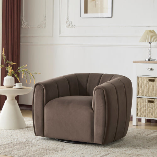 Chenial 360° Swivel Modern Velvet No-Assembly Armchair