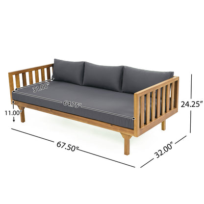 Xenath Outdoor Patio Furnitre Sets 3 Pieces,3 Seater Daybed + Acacia Wood Table