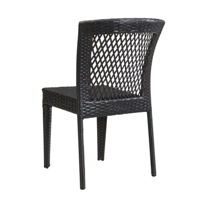 Brisa Outdoor Dining Chairs, Stackable Chairs with UV-Resistant PE Rattan and Steel Frame, Supports 400lbs,Set of 2
