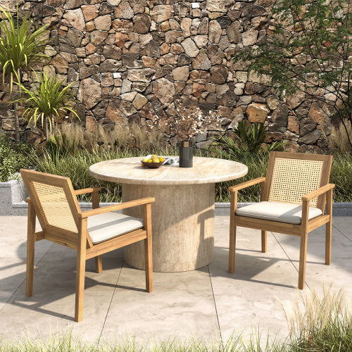Lioriel Outdoor Patio Dining Chairs with Beige Cushions