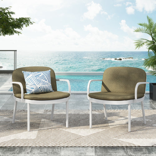 Xavier Outdoor Club Chair with Cushion, Set of 2
