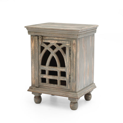 Hearthlyn Antique Grey Wood Nightstand