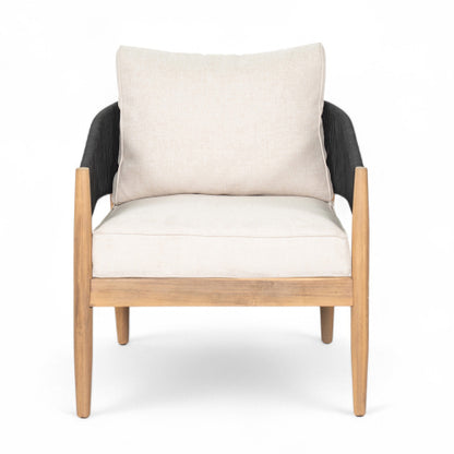 Veronia Outdoor Patio Acacia Wood Club Chair With Cushion,Set of 2