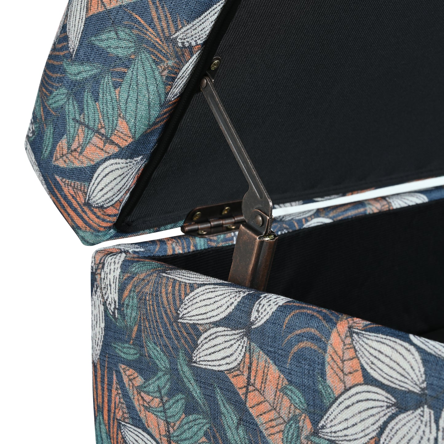 Zahra Contemporary Tufted Fabric Storage Ottoman