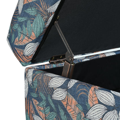 Zahra Contemporary Tufted Fabric Storage Ottoman