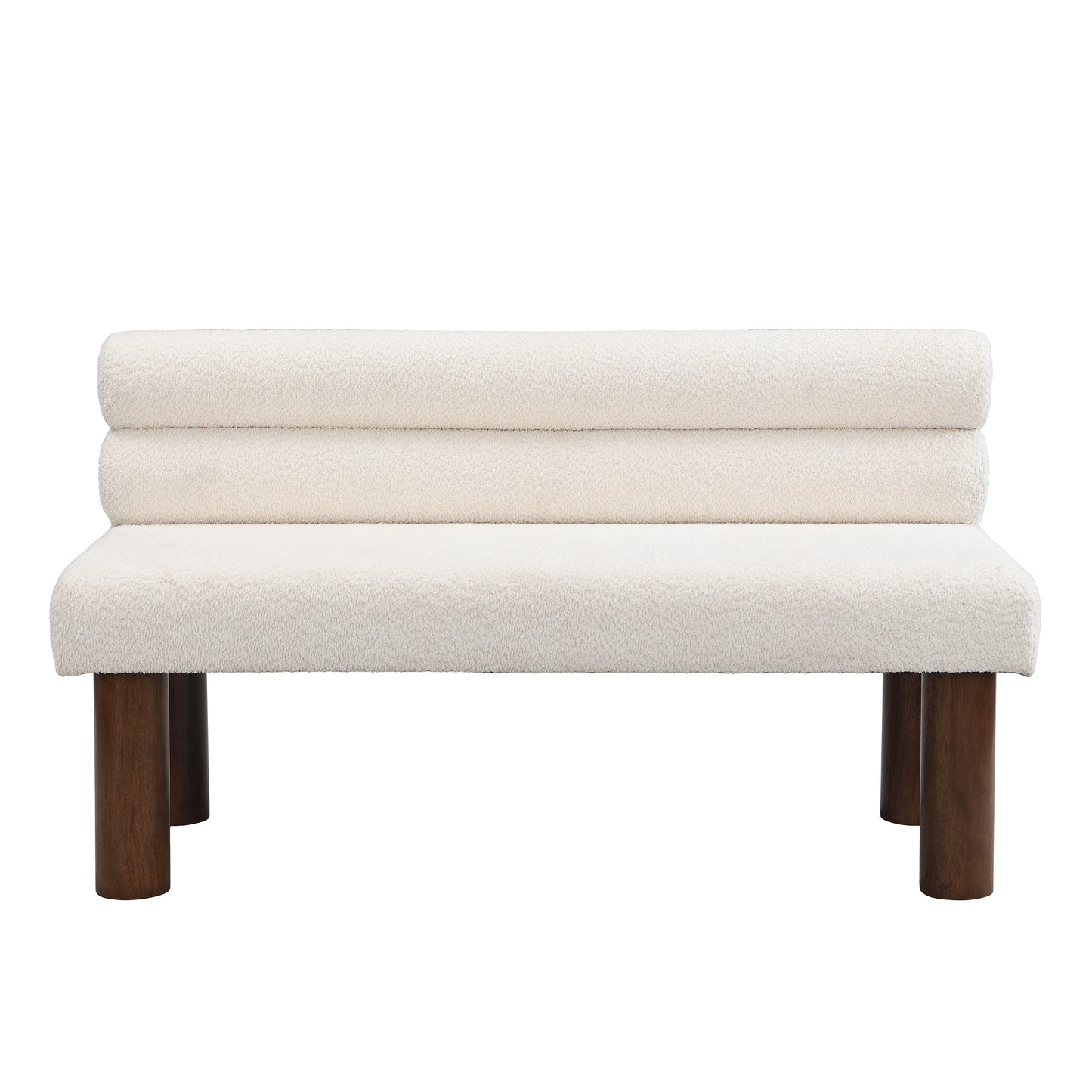 Aetherin Upholstered Dining Bench, Boucle Ottoman for Dining Room, Bedroom, Living Room