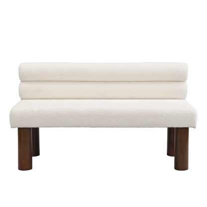 Aetherin Upholstered Dining Bench, Boucle Ottoman for Dining Room, Bedroom, Living Room