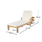 Calora Acacia Outdoor Modern Wood Chaise Lounge Chairs for Patio or Poolside