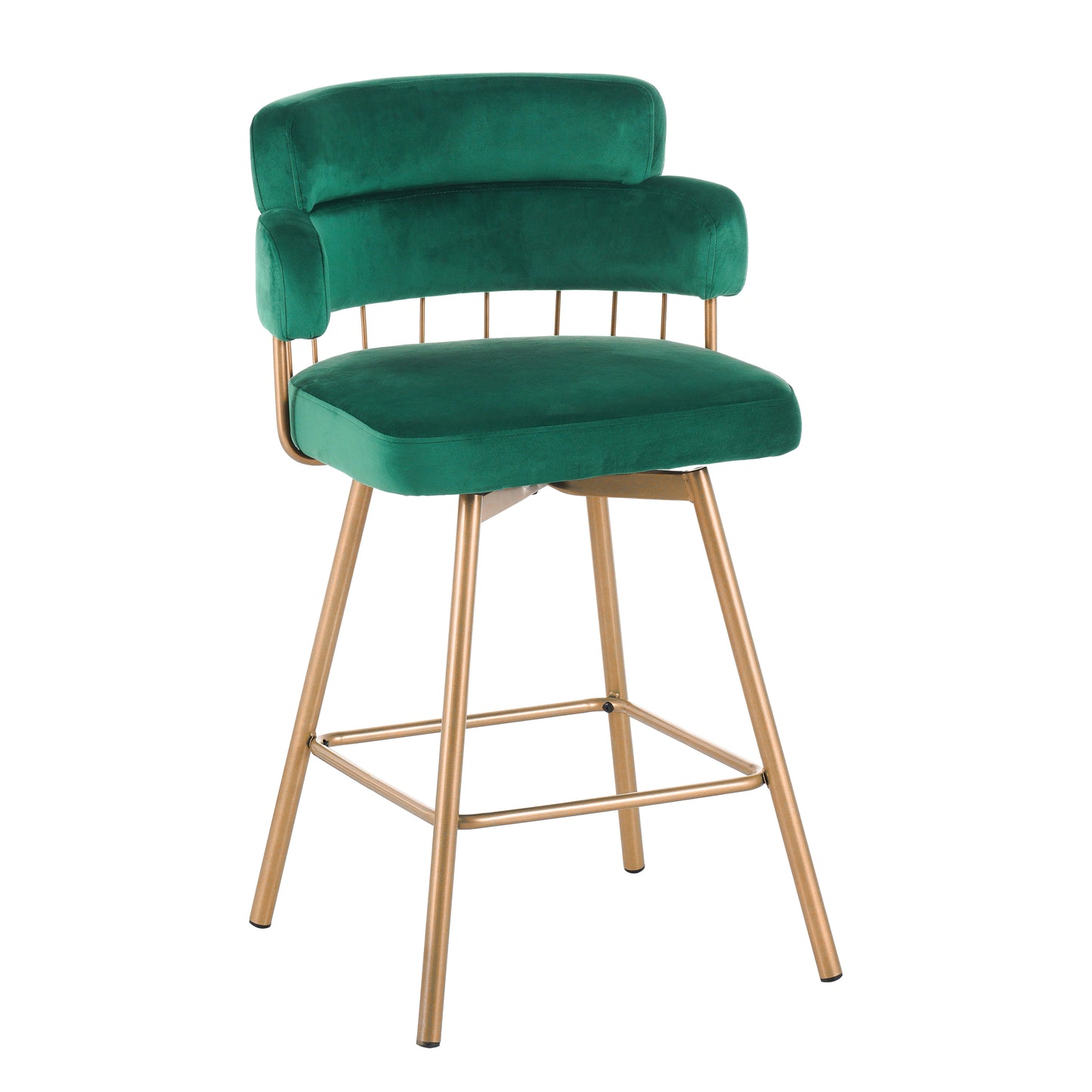 Novimonir 26" Counter Height Bar Stools Set of 2, 180° Swivel Upholstered Barstools