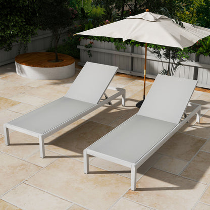 Rognar Outdoor Aluminum Pool Patio Beach Chaise Lounge Chair,Set of 2