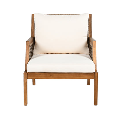 Aplore Outdoor Acacia Wood Club Chair with Cushions