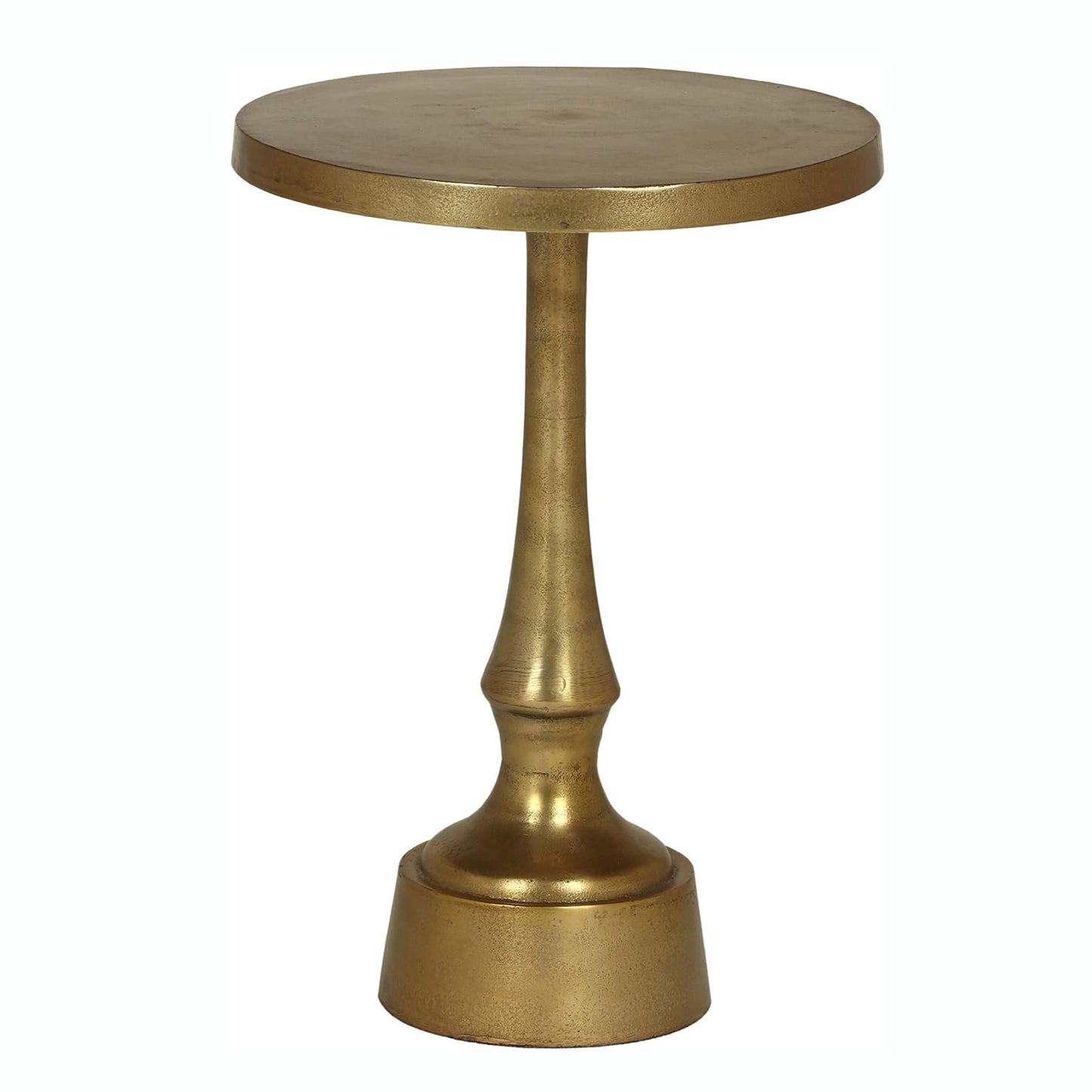 ‌Elowene Modern Aluminum Accent Table, Raw Brass