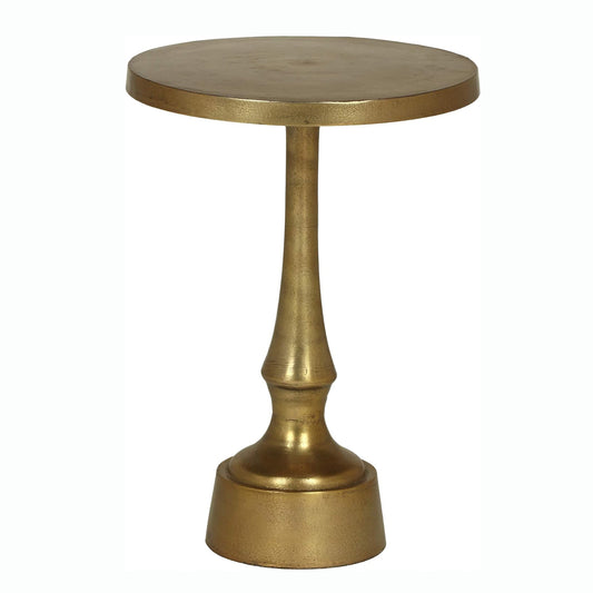 ‌Elowene Modern Aluminum Accent Table, Raw Brass