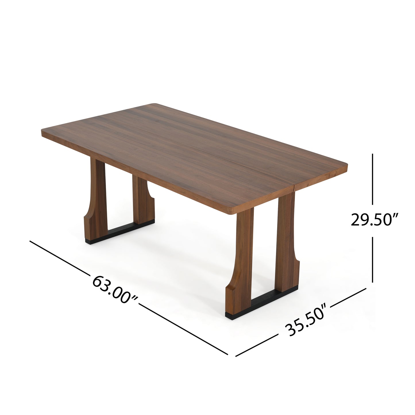 Verenda 63" Rustic Farmhouse Dining Table – Seats 4-6,with Pedestal Base