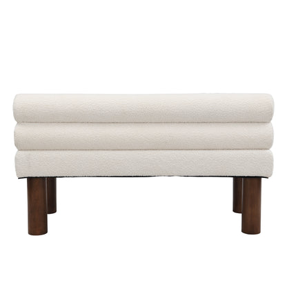 Aetherin Upholstered Dining Bench, Boucle Ottoman for Dining Room, Bedroom, Living Room
